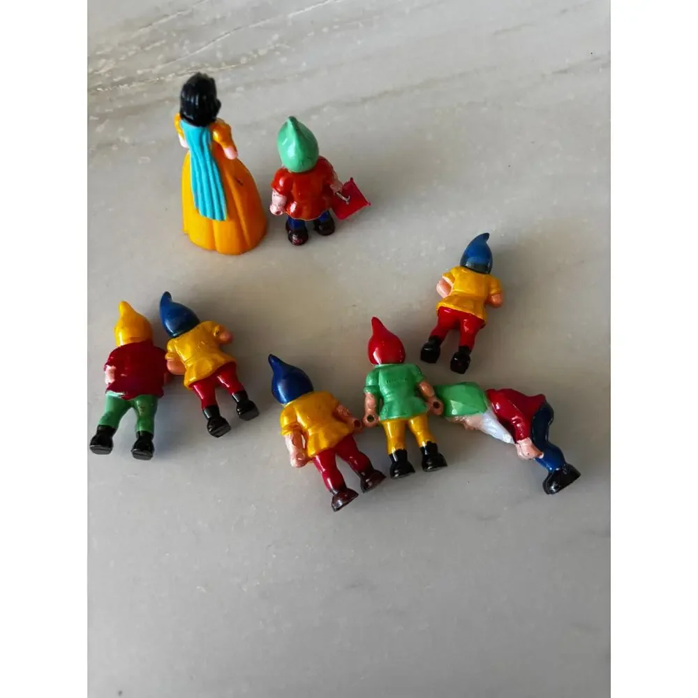 Vintage Snow White & Seven Dwarfs Plastic Figures Hong Kong Disney Dwarfs Lot